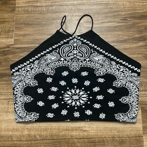 NWT Bandana Halter Cropped Tank Size S
